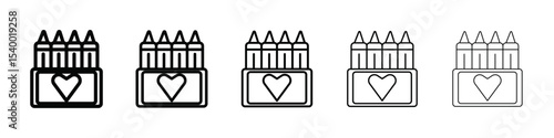 Crayons icon isolated vector on white background set