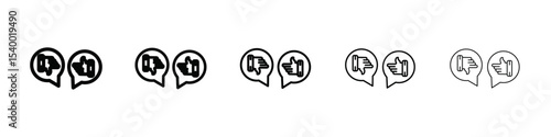 criticism icon isolated vector on white background set