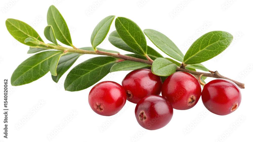 Obraz premium Herbal medicine plant Vaccinium macrocarpon or Cranberry on white or transparent background