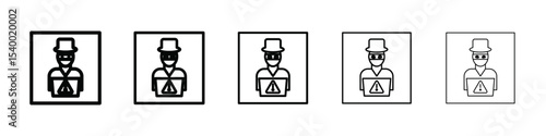 Cyber crime icon isolated vector on white background set