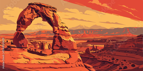 Landscape of United States of America, Arches National Park.