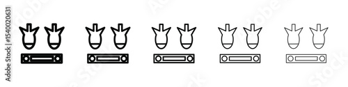 Ddos icon isolated vector on white background set
