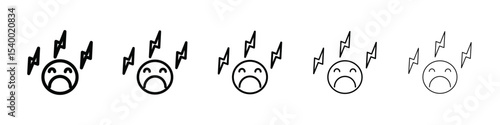 depression icon isolated vector on white background set