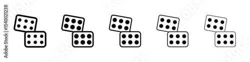 Dice Six Icon isolated vector on white background set