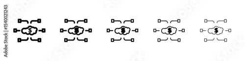 digital currency icon isolated vector on white background set