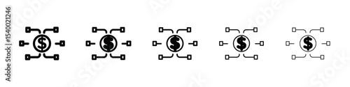 digital currency icon isolated vector on white background set