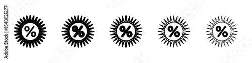 Discount icon isolated vector on white background set