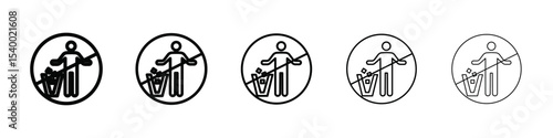 do not litter icon isolated vector on white background set