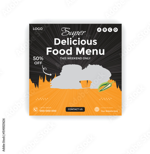 Special delicious food social media banner post template