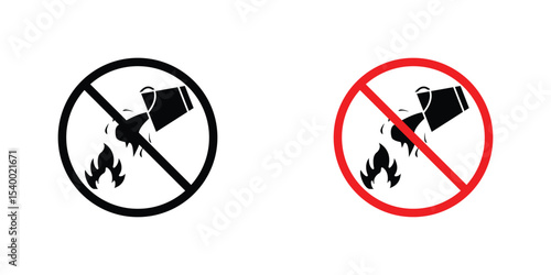 Do not extinguish with water sign