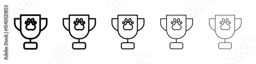Dog competition icon isolated vector on white background set
