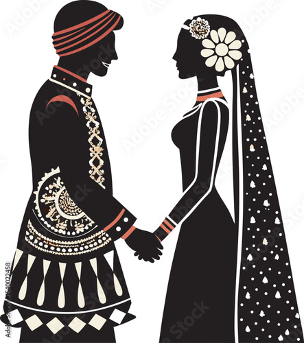 This collection of black and white images depicts various aspects of a wedding ceremony, including the bride and groom, rings, and other symbolic elements.