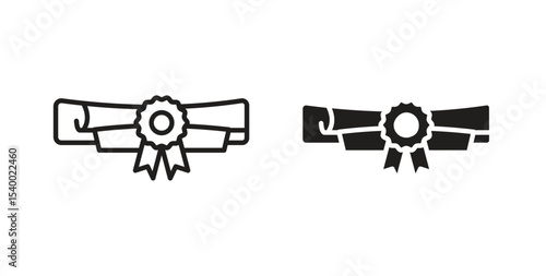 Diploma icon Logos. Flat Vector Icon Design Template