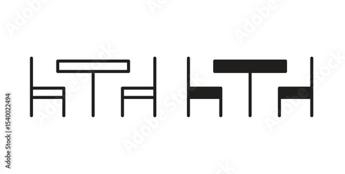 Dinner table icon Logos. Flat Vector Icon Design Template