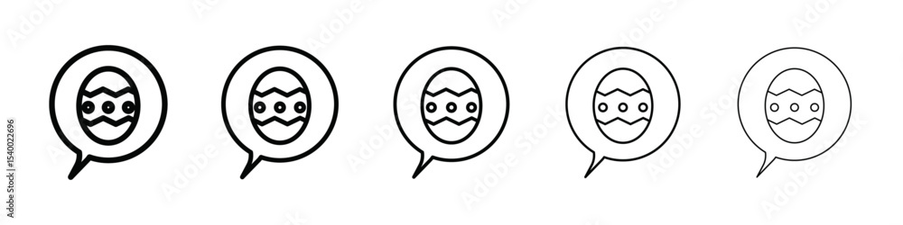 Fototapeta premium Easter Message icon isolated vector on white background set