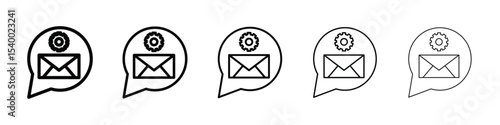 Email settings icon isolated vector on white background set