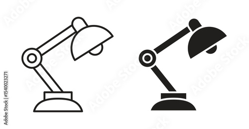 Desk lamp icon Logos. Flat Vector Icon Design Template