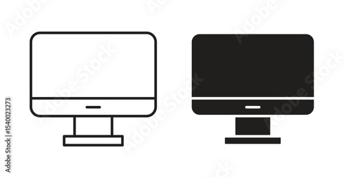 Desktop icon Logos. Flat Vector Icon Design Template