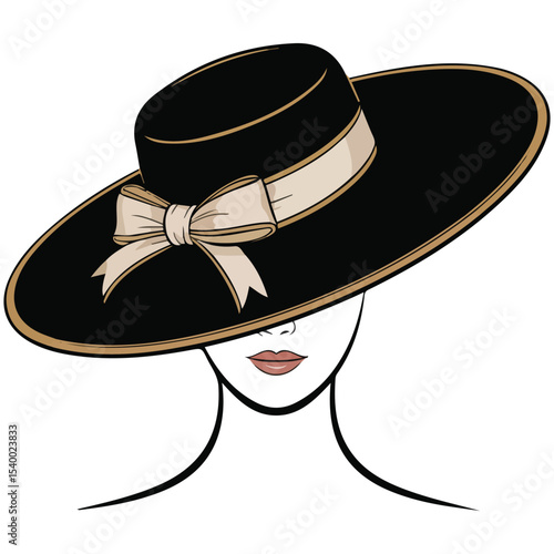 Woman in bonnet portrait vector isolated white background
