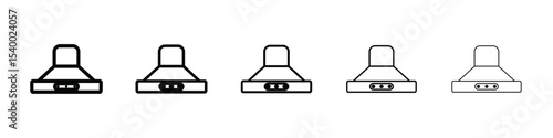Extractor Hood icon isolated vector on white background set