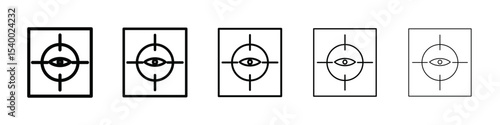Eye scanner icon isolated vector on white background set