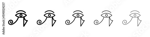 eye of horus egypt deity icon isolated vector on white background set