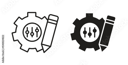 Customization icon Logos. Flat Vector Icon Design Template