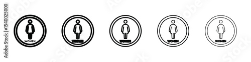 Female icon isolated vector on white background set