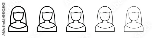 Female Avatar icon isolated vector on white background set