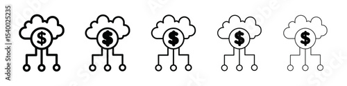 fintech industry icon isolated vector on white background set