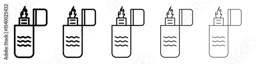 fire lighter icon isolated vector on white background set