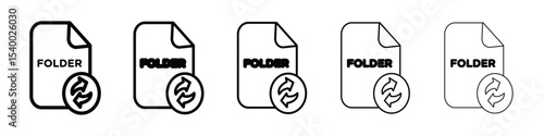 Folder sync icon isolated vector on white background set