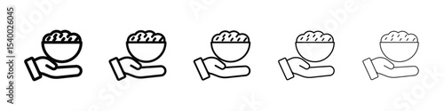 Food donation icon isolated vector on white background set