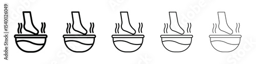 Foot Soak icon isolated vector on white background set