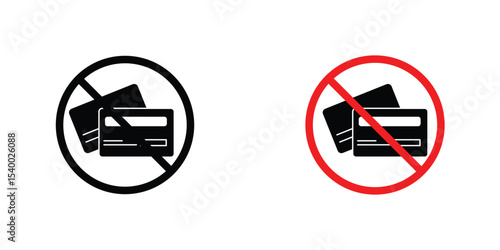 Credit card with prohibition sign