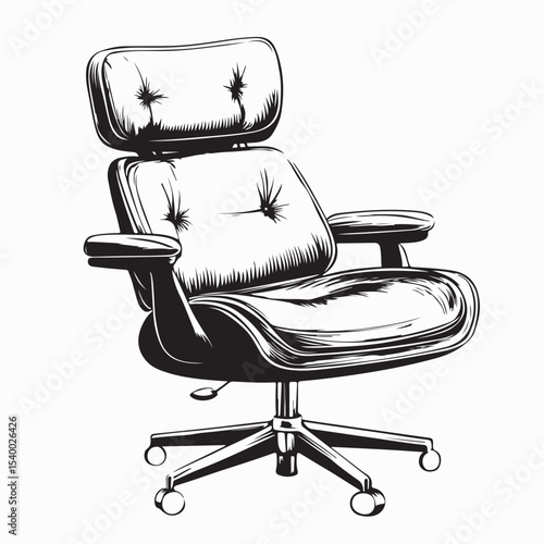 Office chair Furniture Image vector isolated on a white background