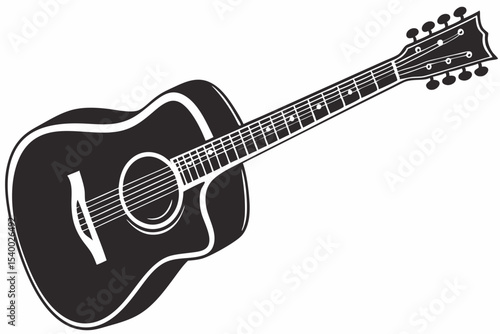 guitar sihouette black vector