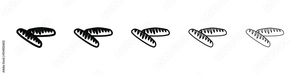 french bread icon isolated vector on white background set french bread icon isolated vector on white background set