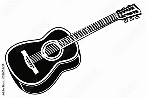 guitar sihouette black vector