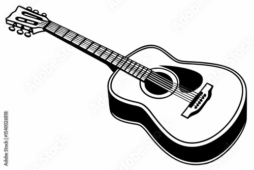 guitar sihouette black vector