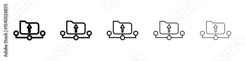 ftp navigate up icon isolated vector on white background set