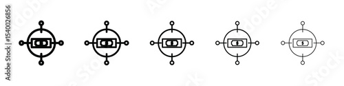 funds hunting icon isolated vector on white background set