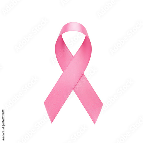 Pink ribbon awareness symbol isolated on transparent background