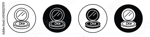 Cosmetic powder with mirror icon