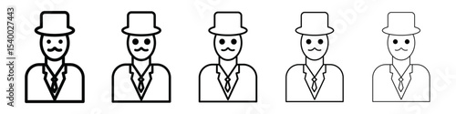Gentleman icon isolated vector on white background set