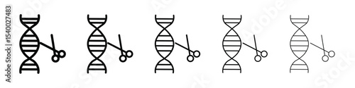 genome editing icon isolated vector on white background set