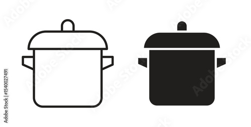 Cooking pot icon Logos. Flat Vector Icon Design Template