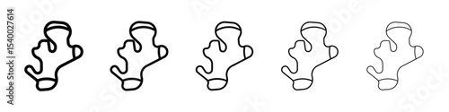 ginger icon isolated vector on white background set