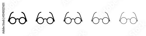 Glasses icon isolated vector on white background set