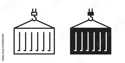 Container icon Logos. Flat Vector Icon Design Template